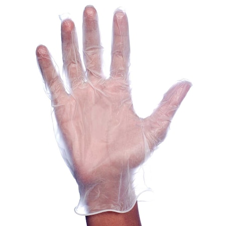 Cordova Disposable Gloves, Vinyl, Powder-Free, L, 100 PK, Clear 4064L